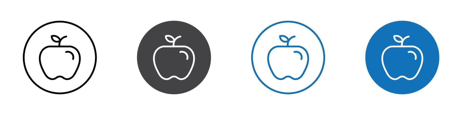 Apple icon flat editable icon mark set. vector