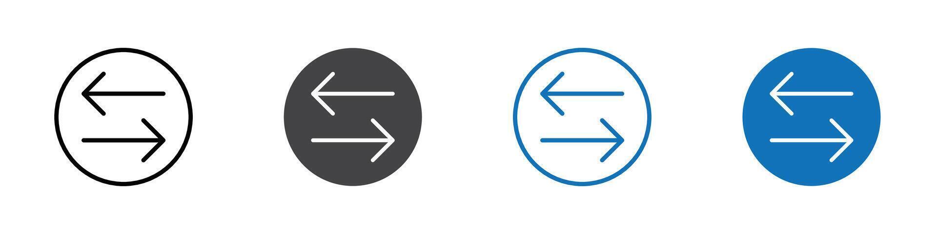 arrows data transfer icon flat editable icon mark set. vector