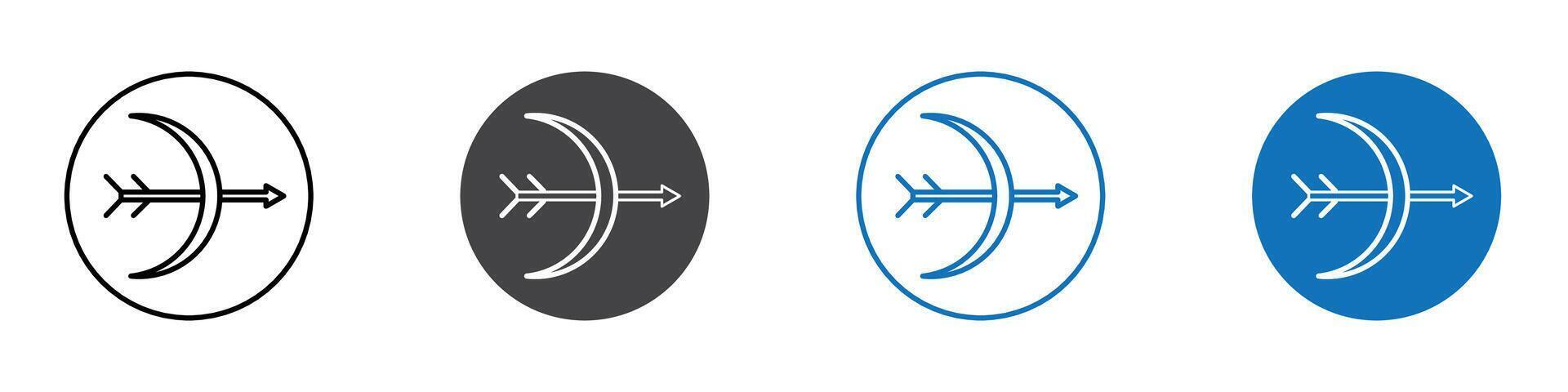 archer icon flat editable icon mark set. vector