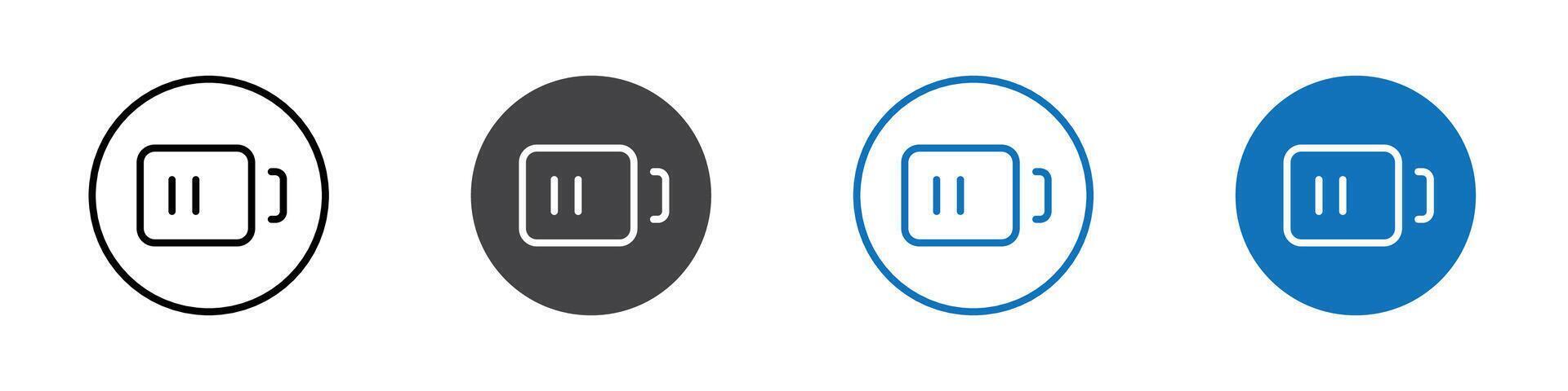 Battery icon flat editable icon mark set. vector