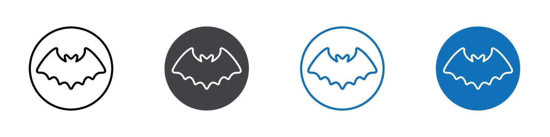 Bat icon flat editable icon mark set. vector