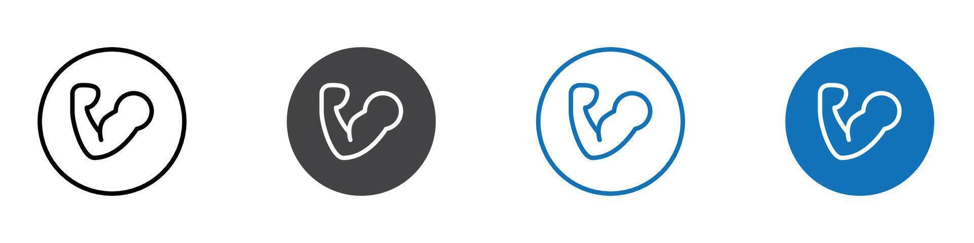 Bicep icon flat editable icon mark set. vector