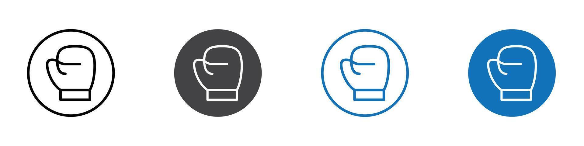 Boxing glove icon flat editable icon mark set. vector
