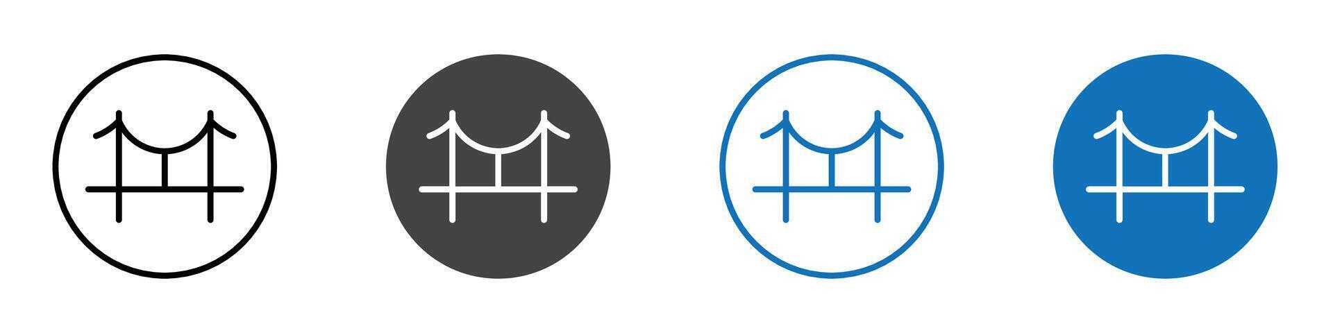 Bridge icon flat editable icon mark set. vector