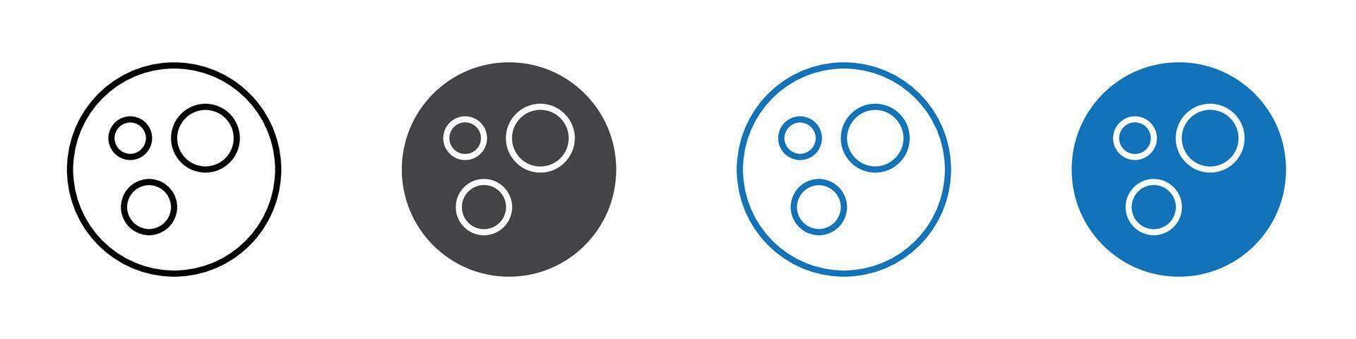 Bubbles icon flat editable icon mark set. vector