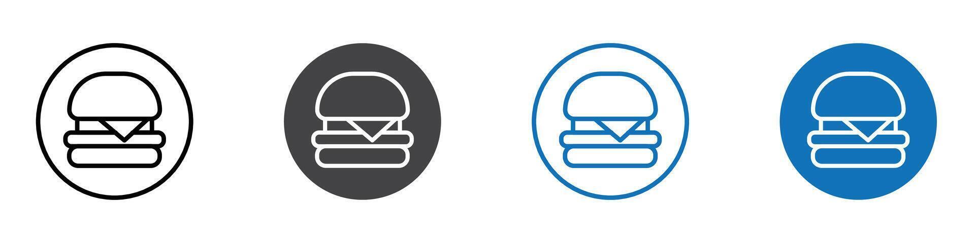 Burger icon flat editable icon mark set. vector