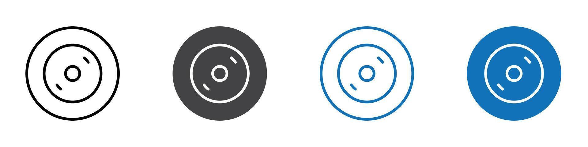 Cd icon flat editable icon mark set. vector