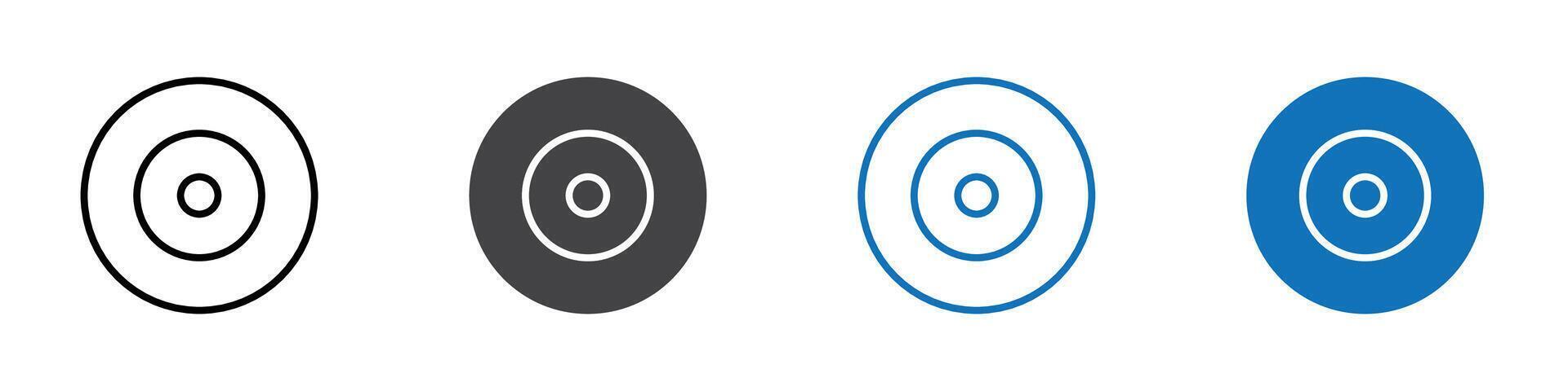 Cd icon flat editable icon mark set. vector