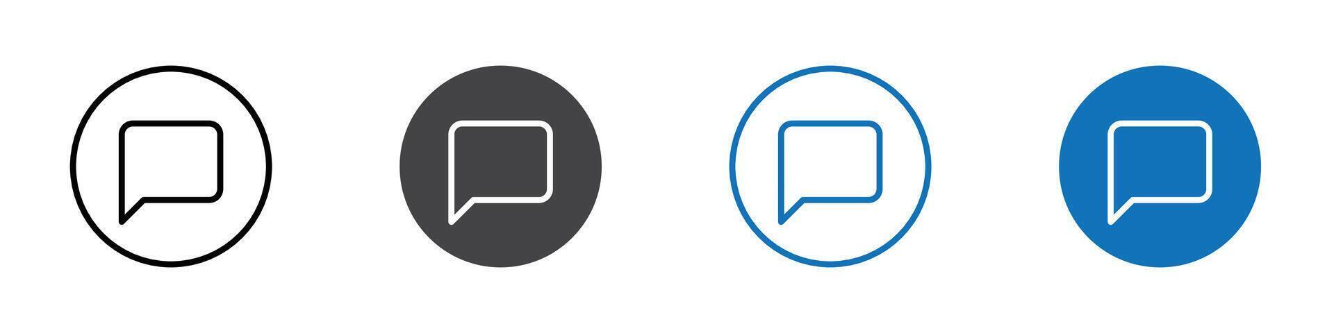 Chat icon flat editable icon mark set. vector