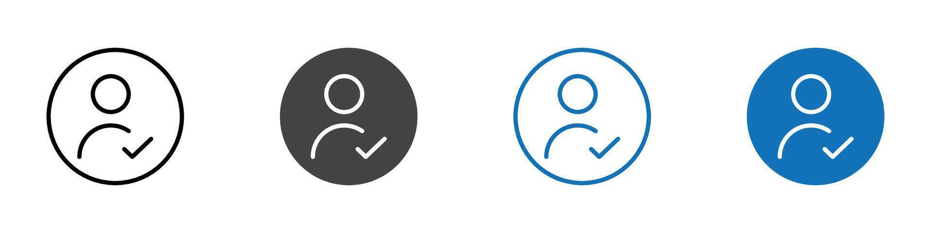 check user icon flat editable icon mark set. vector