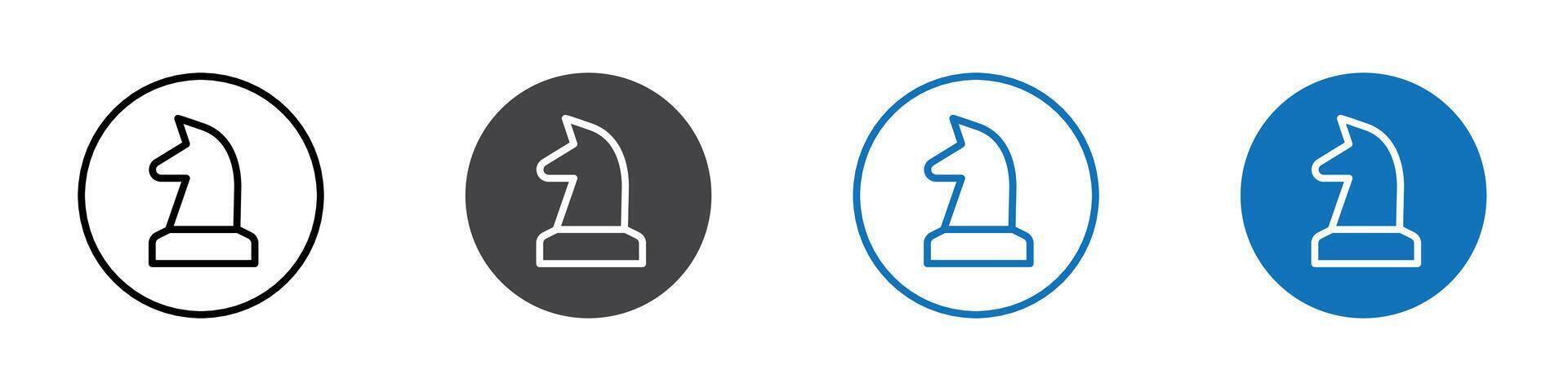Chess icon flat editable icon mark set. vector
