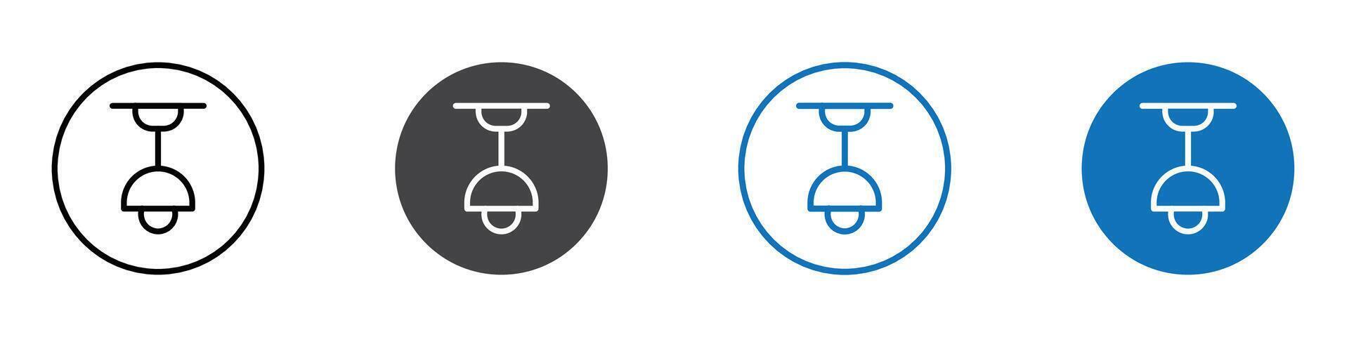 Cieling lamp icon flat editable icon mark set. vector