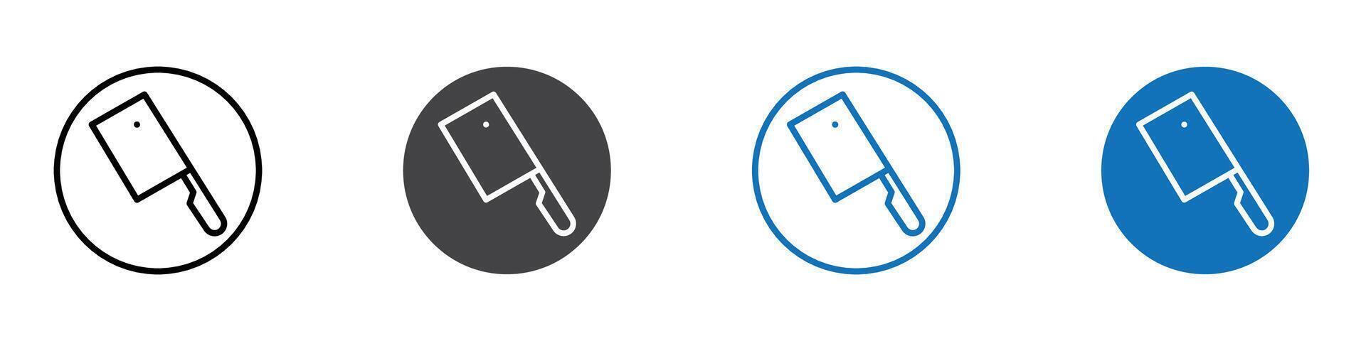 Cleaver icon flat editable icon mark set. vector