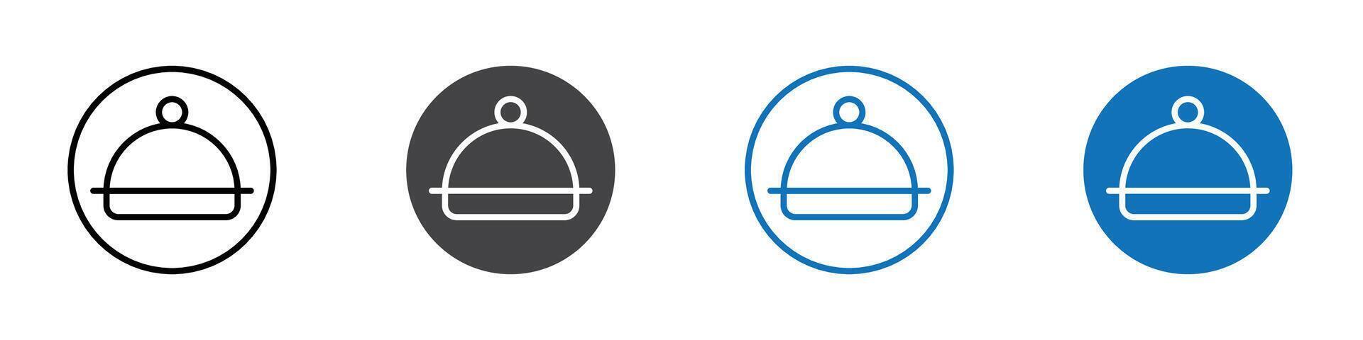 Cloche icon flat editable icon mark set. vector