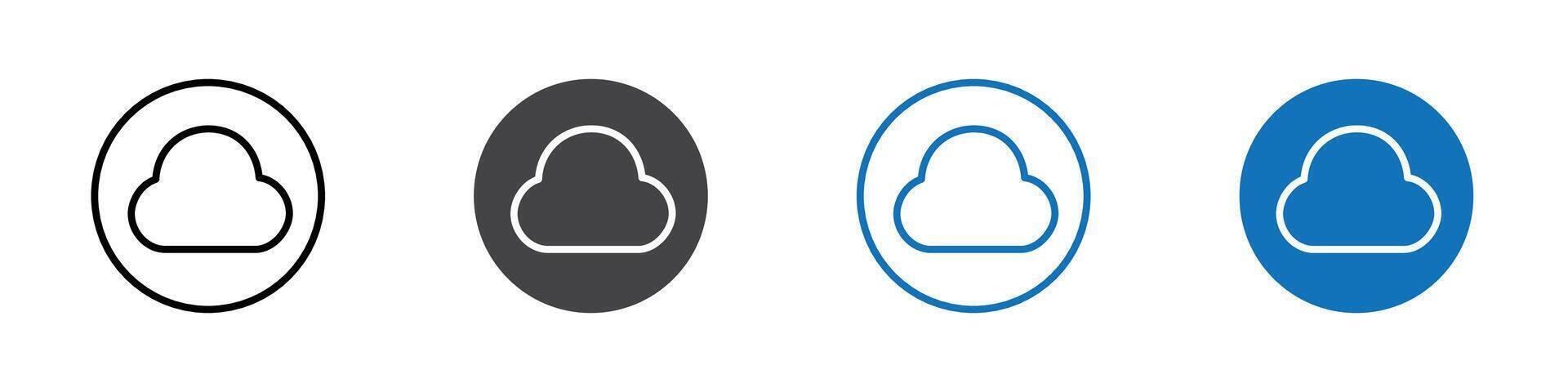 Cloud icon flat editable icon mark set. vector