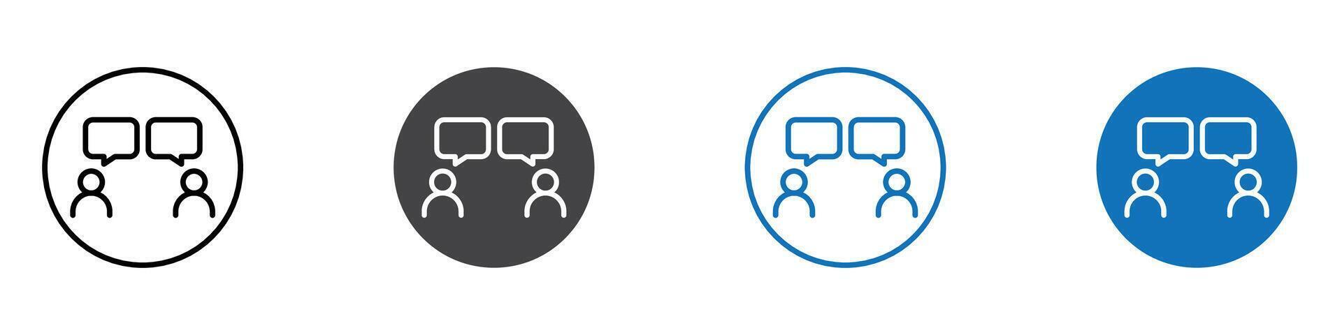 Conversation icon flat editable icon mark set. vector