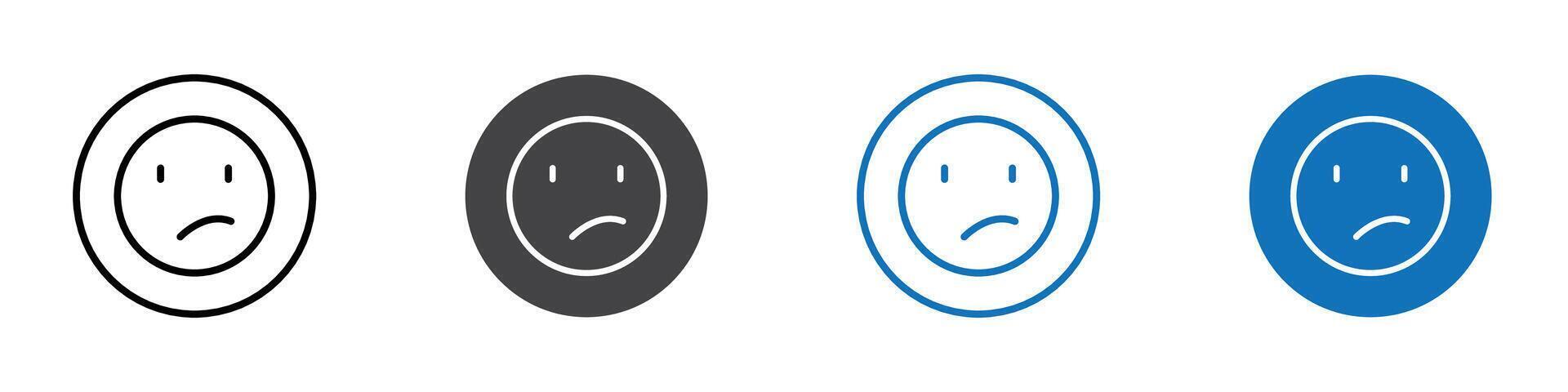 Confused emoji icon flat editable icon mark set. vector