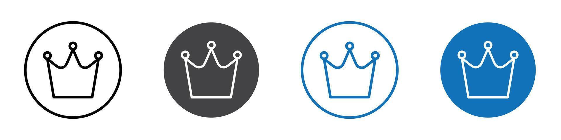 Crown icon flat editable icon mark set. vector
