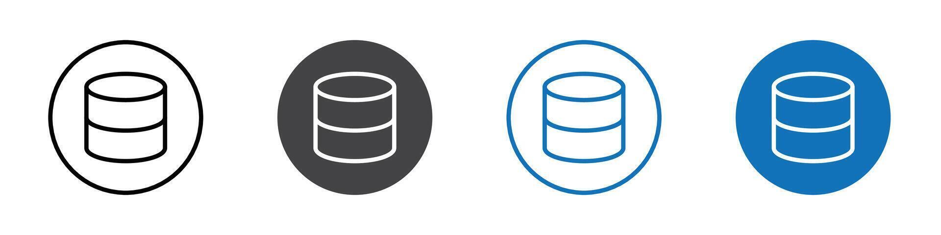 Database icon flat editable icon mark set. vector