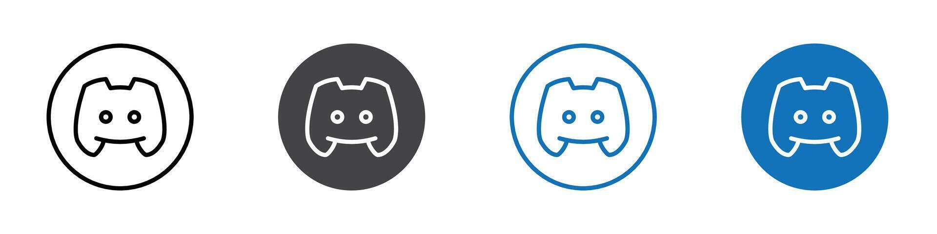 Discord icon flat editable icon mark set. vector