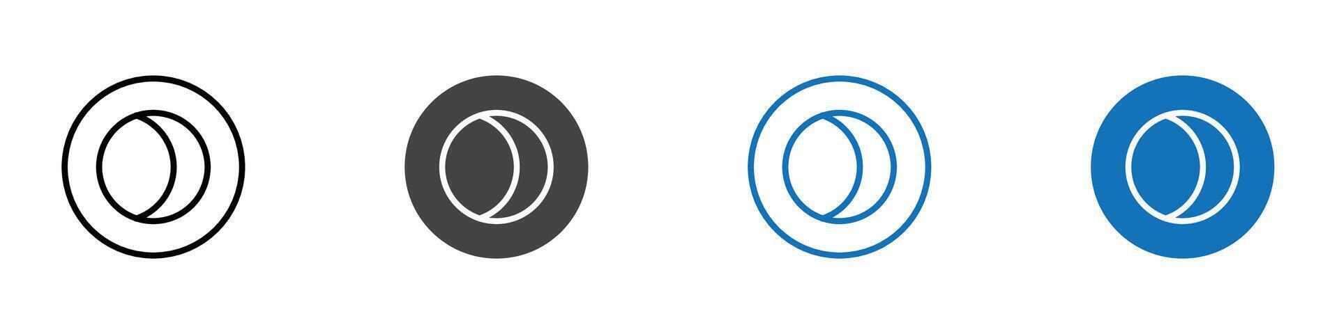 Eclipse icon flat editable icon mark set. vector