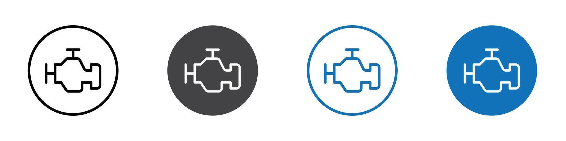 Engine icon flat editable icon mark set. vector