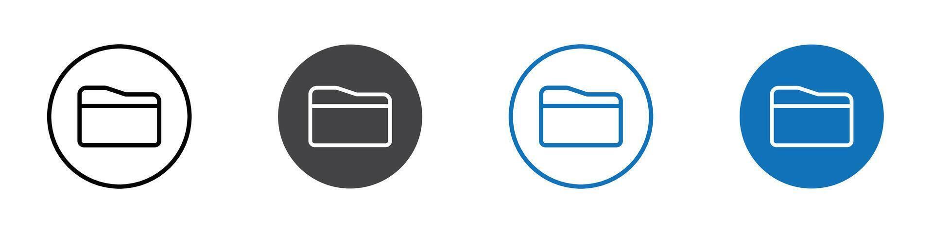 File folder icon flat editable icon mark set. vector