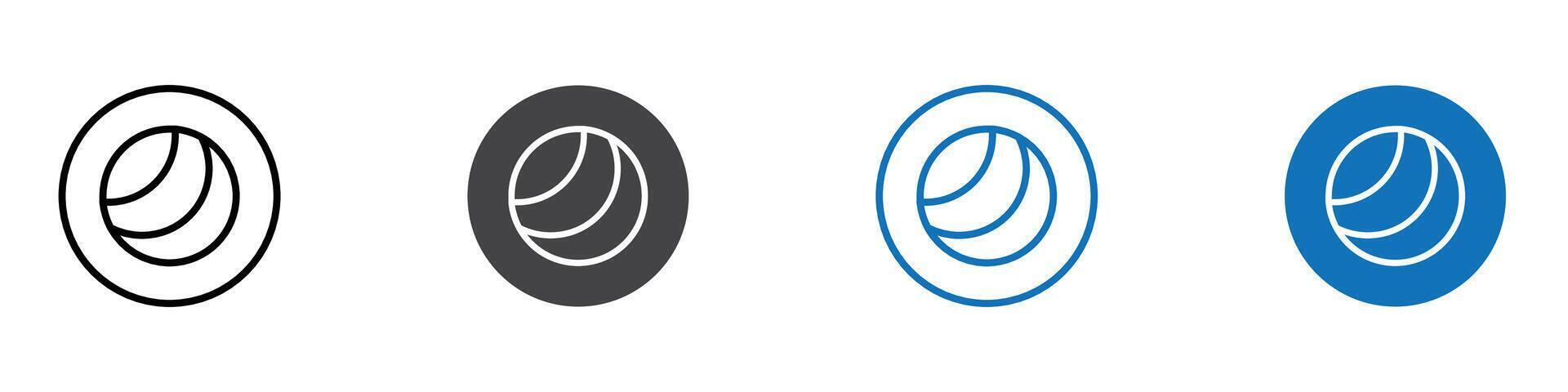 Fitness ball icon flat editable icon mark set. vector