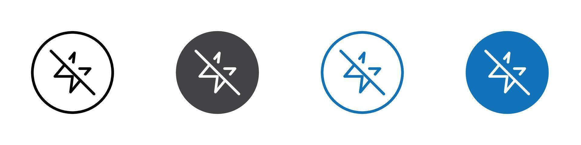 Flash off icon flat editable icon mark set. vector