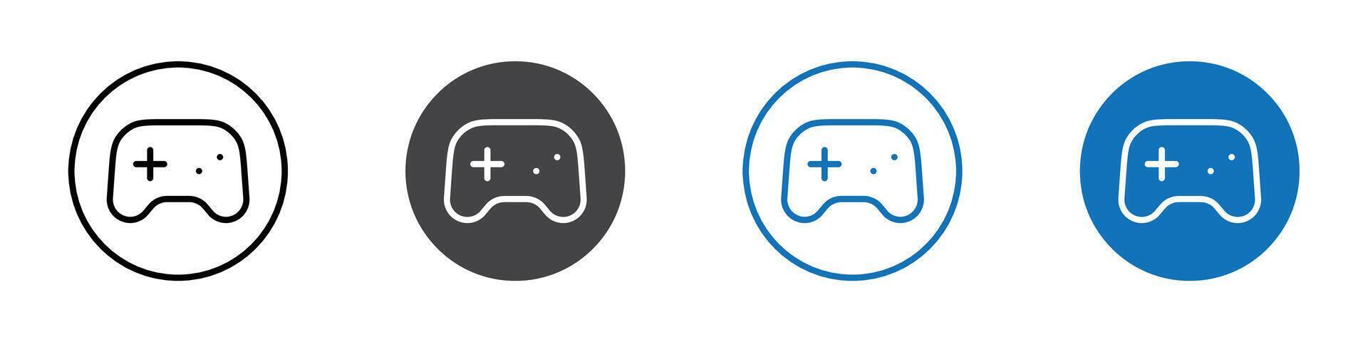 Game pad icon flat editable icon mark set. vector