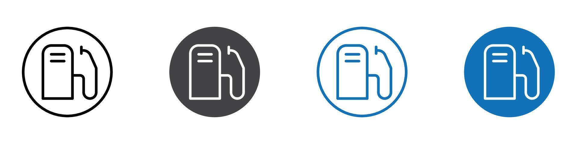 Fuel icon flat editable icon mark set. vector
