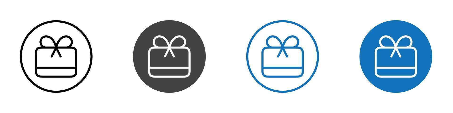 Gift card icon flat editable icon mark set. vector