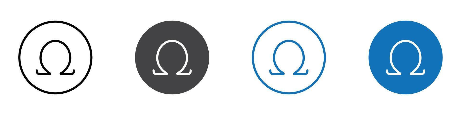 Greek alphabet icon flat editable icon mark set. vector
