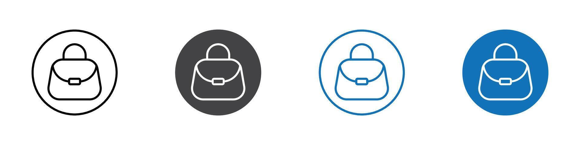 Hand bag icon flat editable icon mark set. vector