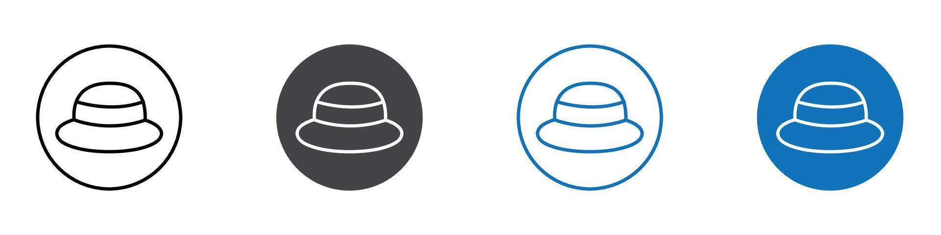 Hat icon flat editable icon mark set. vector