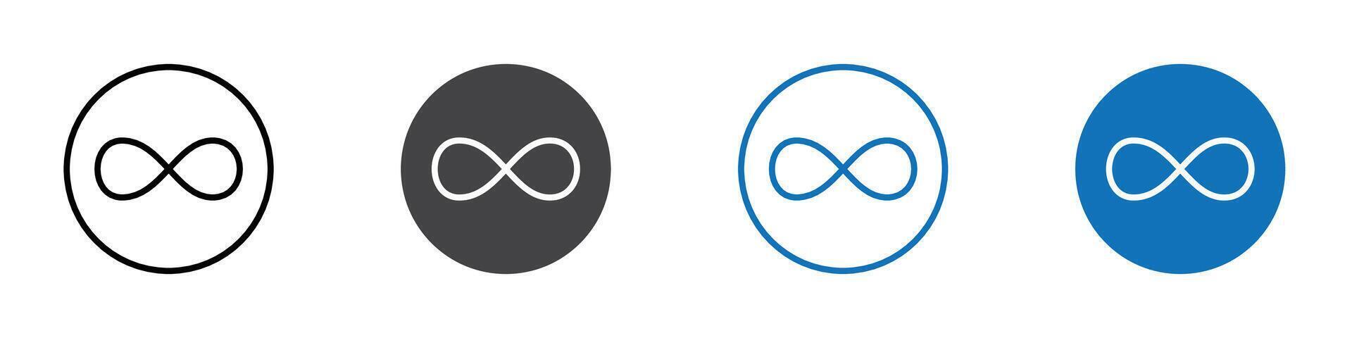 Infinity icon flat editable icon mark set. vector