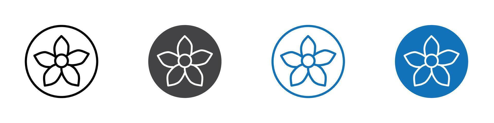 Jasmine icon flat editable icon mark set. vector