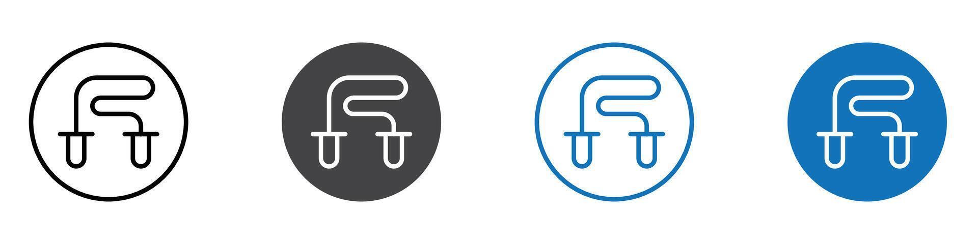 Jumping rope icon flat editable icon mark set. vector
