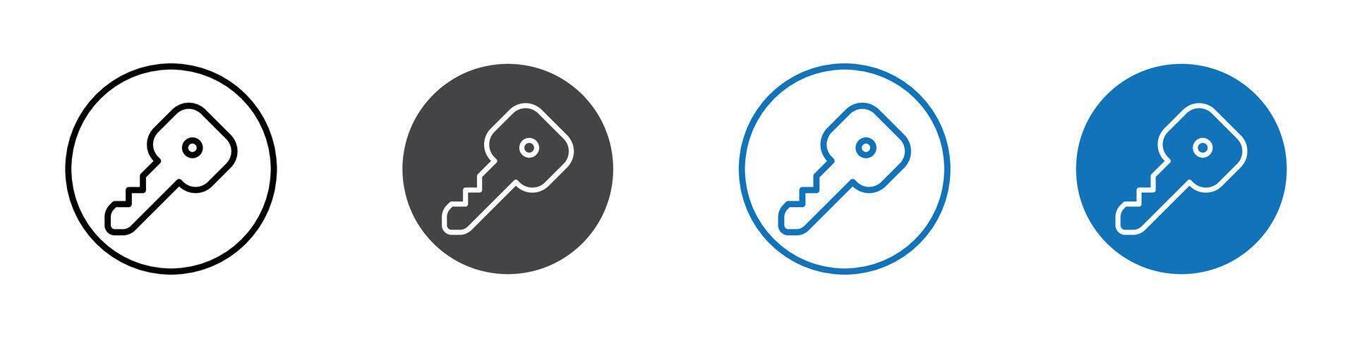 Key icon flat editable icon mark set. vector