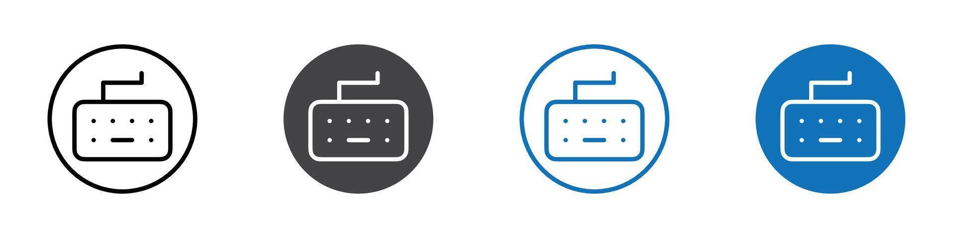 Keyboard icon flat editable icon mark set. vector