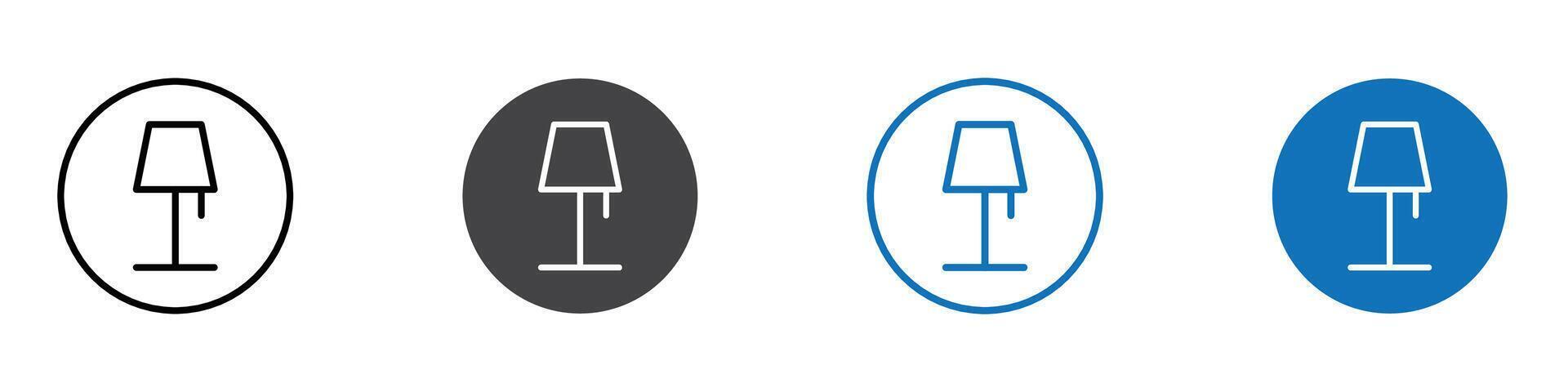 Lamp icon flat editable icon mark set. vector