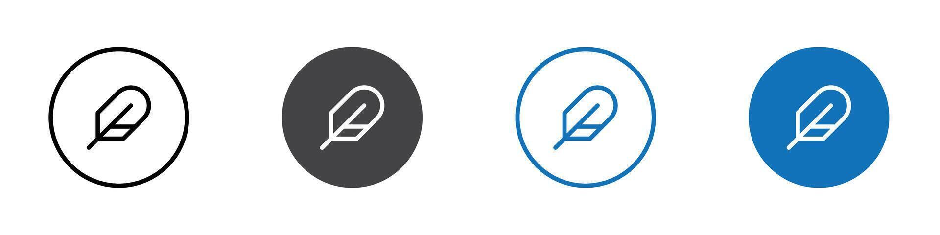 Leaf icon flat editable icon mark set. vector