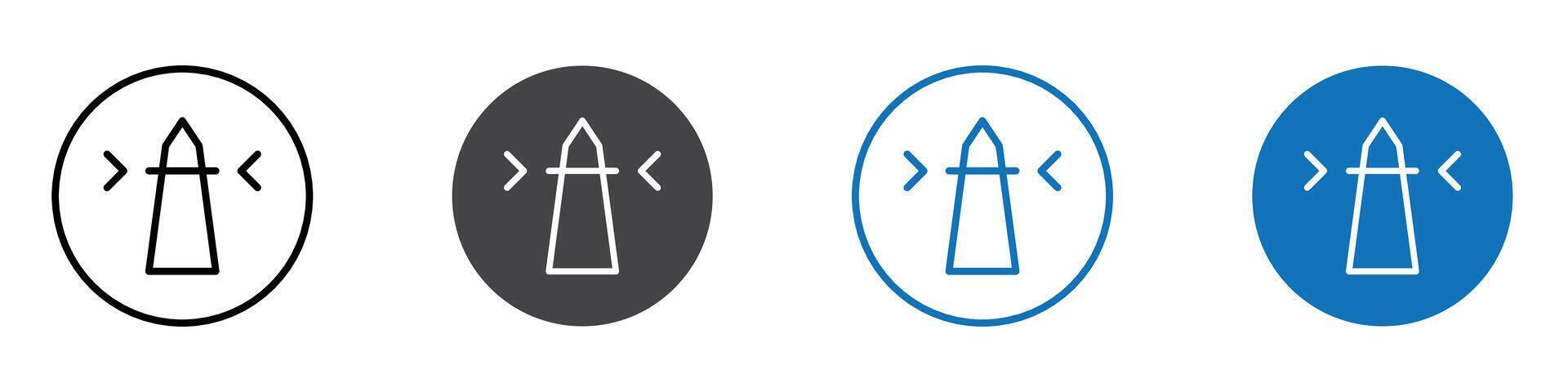 Lighthouse icon flat editable icon mark set. vector