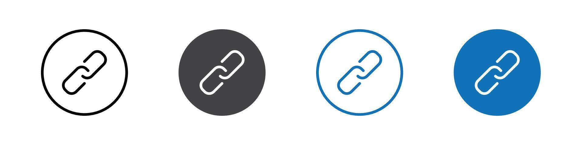Link icon flat editable icon mark set. vector