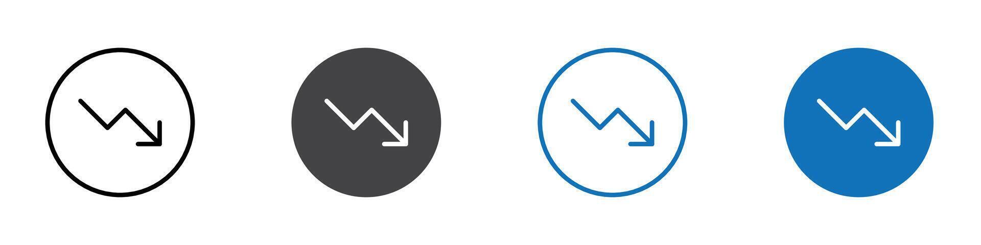 Loss icon flat editable icon mark set. vector