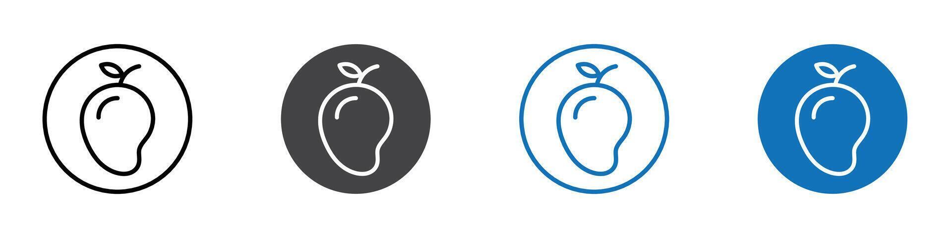 Mango icon flat editable icon mark set. vector