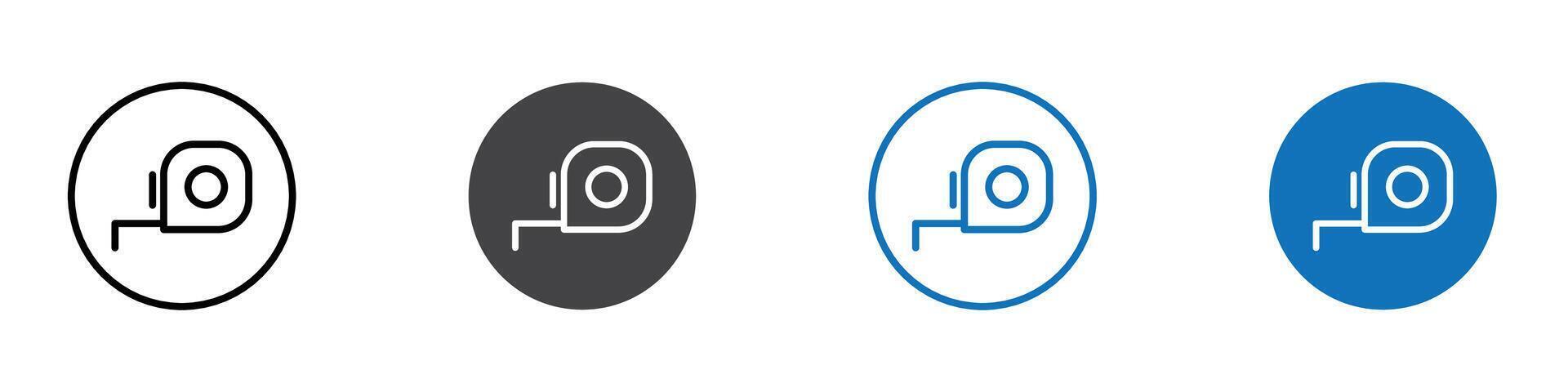 Measurment tape icon flat editable icon mark set. vector