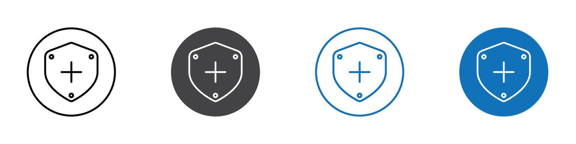 medical shield icon flat editable icon mark set. vector
