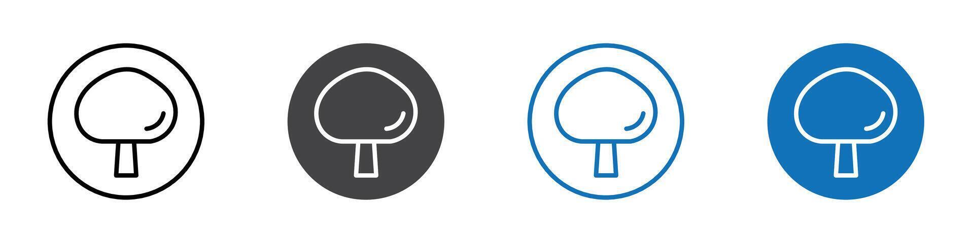 Mushroom icon flat editable icon mark set. vector