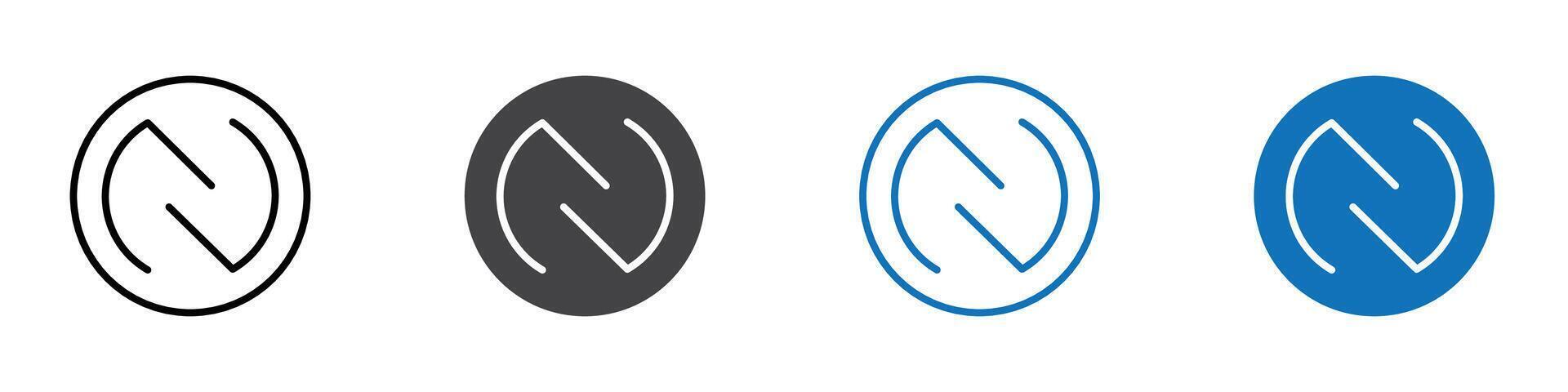 Nfc icon flat editable icon mark set. vector